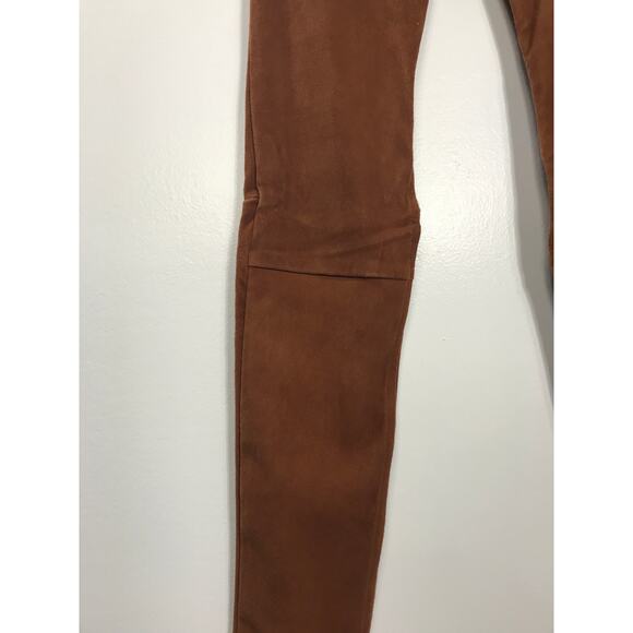 New Maje Women's 38 Pants Suede Leather Camel Brown Durable Versatile US Medium - Picture 4 of 15